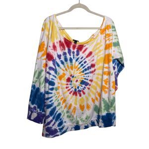 Torrid Sweatshirt Women's 3 Pullover Off The Shoulder 3/4 Sleeve Slouchy Artsy